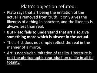 Plato's Objection to Poetry and Aristotle's Defence