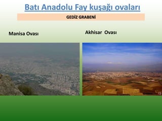 Batı Anadolu Fay kuşağı ovaları
Manisa Ovası Akhisar Ovası
GEDİZ GRABENİ
 