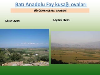Batı Anadolu Fay kuşağı ovaları
Söke Ovası Koçarlı Ovası
BÜYÜKMENDERES GRABENİ
 