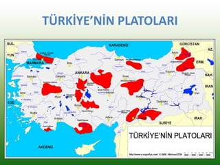 TÜRKİYE’NİN PLATOLARI
 