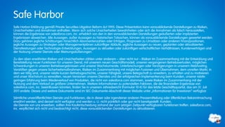 Safe Harbor
Safe Harbor-Erklärung gemäß Private Securities Litigation Reform Act 1995: Diese Präsentation kann vorausblickende Darstellungen zu Risiken,
Unsicherheiten und Annahmen enthalten. Wenn sich solche Unsicherheiten bewahrheiten oder sich die Annahmen als falsch herausstellen,
können die Ergebnisse von salesforce.com, inc. erheblich von den in den vorausblickenden Darstellungen geäußerten oder implizierten
Ergebnissen abweichen. Alle Aussagen, außer Aussagen zu historischen Tatsachen, können als vorausblickende Darstellungen gewertet werden.
Dazu gehören jegliche Schätzungen hinsichtlich Abonnentenzahlen oder Erträgen, Prognosen zu Umsätzen oder anderen Finanzpositionen,
jegliche Aussagen zu Strategien oder Managementplänen zukünftiger Abläufe, jegliche Aussagen zu neuen, geplanten oder aktualisierten
Dienstleistungen oder Technologie-Entwicklungen, Aussagen zu aktuellen oder zukünftigen wirtschaftlichen Verhältnissen, Kundenverträgen und
der Nutzung unserer Dienste oder Meinungsäußerungen.

Zu den oben erwähnten Risiken und Unsicherheiten zählen unter anderem – aber nicht nur – Risiken im Zusammenhang mit der Entwicklung und
Bereitstellung neuer Funktionen für unseren Dienst, mit unserem neuen Geschäftsmodell, unseren vergangenen Betriebsverlusten, möglichen
Schwankungen in unseren Betriebsergebnissen und unserer Wachstumsrate, Unterbrechungen oder Verzögerungen in unserem Webhosting,
Verstößen gegen unsere Sicherheitsmaßnahmen, Risiken im Zusammenhang mit möglichen Fusionen und Übernahmen, dem unreifen Markt, in
dem wir tätig sind, unserer relativ kurzen Betriebsgeschichte, unserer Fähigkeit, unsere Belegschaft zu erweitern, zu erhalten und zu motivieren
und unser Wachstum zu verwalten, neuen Versionen unseres Dienstes und der erfolgreichen Implementierung beim Kunden, unserer relativ
geringen Erfahrung beim Wiederverkauf von Produkten, die nicht von salesforce.com stammen, sowie Risiken im Zusammenhang mit der
Nutzung und dem Verkauf an größere Unternehmen. Weitere Informationen zu potenziellen Faktoren, die die finanziellen Ergebnisse von
salesforce.com, inc. beeinflussen könnten, finden Sie in unserem Jahresbericht (Formular 10-K) für das letzte Geschäftsquartal, das am 31. Juli
2011 endete. Dieses und weitere Dokumente sind im SEC-Dokumente-Abschnitt dieser Website unter „Informationen für Investoren“ verfügbar.

Sämtliche unveröffentlichten Dienste und Funktionen, die in dieser oder irgendeiner anderen Pressemitteilung oder öffentlichen Bekanntmachung
erwähnt werden, sind derzeit nicht verfügbar und werden u. U. nicht pünktlich oder gar nicht bereitgestellt. Kunden,
die Dienste von uns erwerben, sollten ihre Kaufentscheidung anhand der zum jetzigen Zeitpunkt verfügbaren Funktionen treffen. salesforce.com,
inc. verpflichtet sich nicht und beabsichtigt nicht, diese vorausblickenden Darstellungen zu aktualisieren.
 