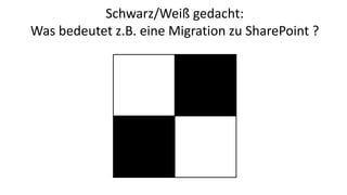 Schwarz/Weiß gedacht:
Was bedeutet z.B. eine Migration zu SharePoint ?
 