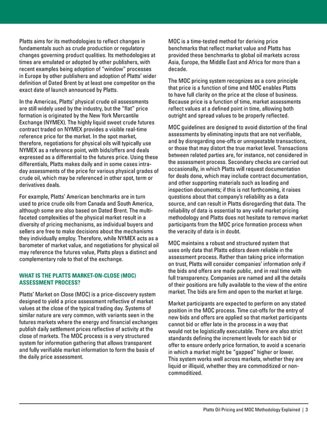 Platts Oil Pricing and MOC Methodology Explained