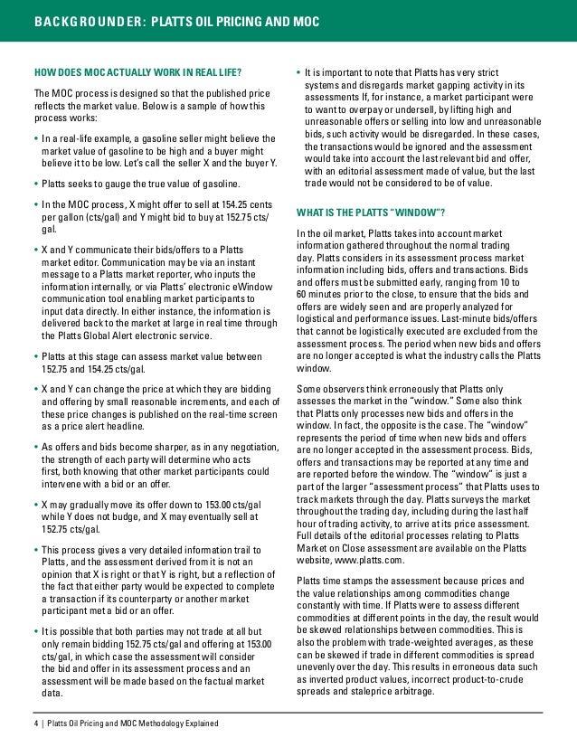 Platts Oil Pricing and MOC Methodology Explained