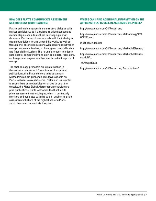Platts Oil Pricing and MOC Methodology Explained