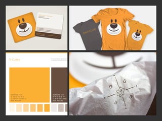 9 Cores
PAntone 411C
R: 94 G: 81 B: 77
C: 30 M: 42 Y: 34 k: 75
hex: #5e514D
PAntone 137C
R: 255 G: 163 B: 0
C: 0 M: 41 Y: 100 k: 0
hex: #FFA300
R: 223 G: 211 B: 205
C: 0 M: 5 Y: 5 k: 10
hex: #DFD3CD
As cores primárias da Babycub são o amarelo e o marrom, para destaques, opte sempre por
uma das duas cores, e para fundos escolha tons neutros quentes
 