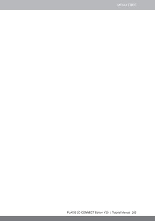 MENU TREE
PLAXIS 2D CONNECT Edition V20 | Tutorial Manual 205
 