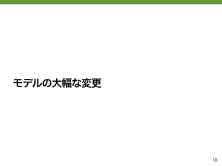 モデルの大幅な変更




            18
 