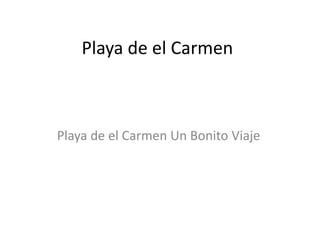 Playa de el Carmen
Playa de el Carmen Un Bonito Viaje
 