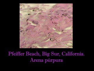 Pfeiffer Beach, Big Sur, California.  Arena púrpura  