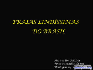 PRAIAS LINDÍSSIMAS
     DO BRASIL




           Música: Um BeloDia
           Fotos captadas da net
           Montagem by Valdo Gomes
 