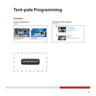 Tent-pole Programming
Examples
Tent-pole related videos
/Break

Tent-pole curation in the feed
/Revision3

21

 