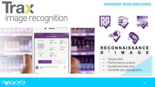EMPOWER YOUR EMPLOYEES
 Temps réel
 Performance produit
 Ajustement des prix
 Contrôle des planograms
R E C O N N A I S S A N C E
D ’ I M A G E
10
 