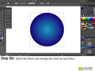 Step 6b: Select the black and change the color to royal blue.
 