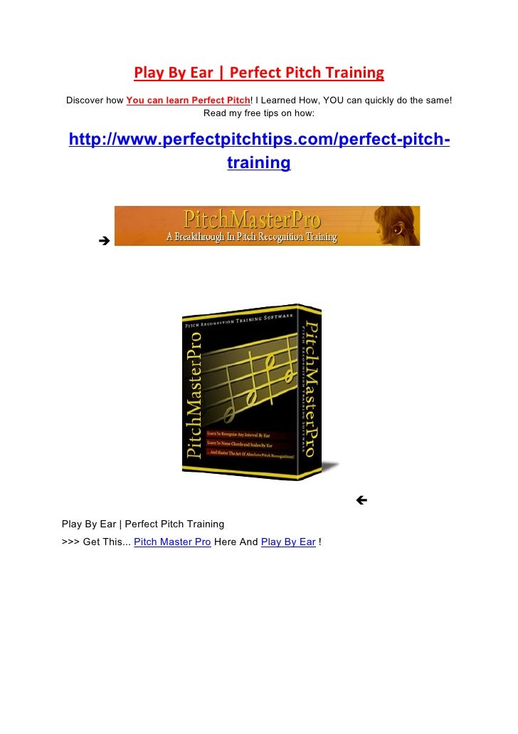 Play By Ear Perfect Pitch Training