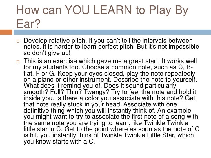 playing by ear practice