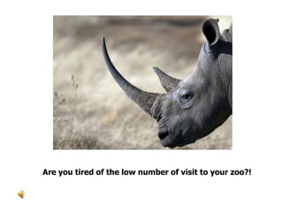 Are you tired of the low number of visit to your zoo?!
 
