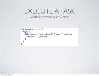 EXECUTE A TASK
                          Without creating an Actor




Wednesday, 11 July, 12
 
