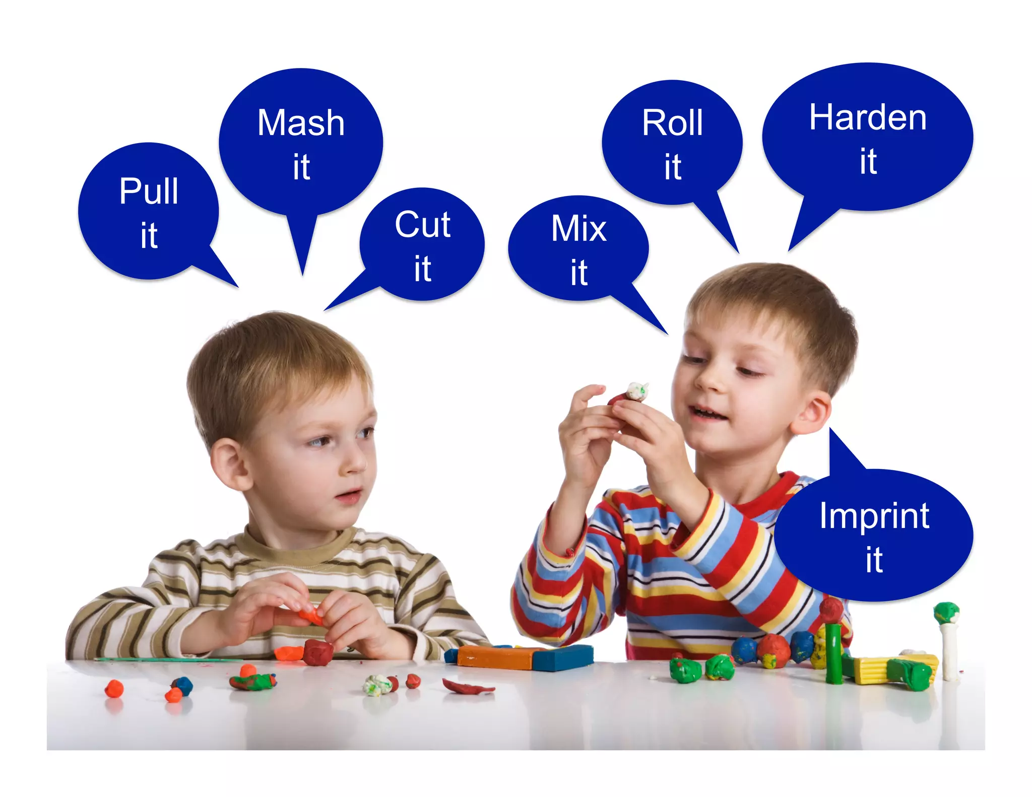 Pull
it

Mash
it

Roll
it
Cut
it

Harden
it

Mix
it

Imprint
it

 