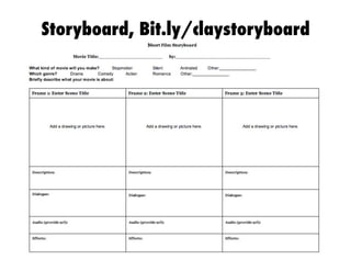 Storyboard, Bit.ly/claystoryboard

 