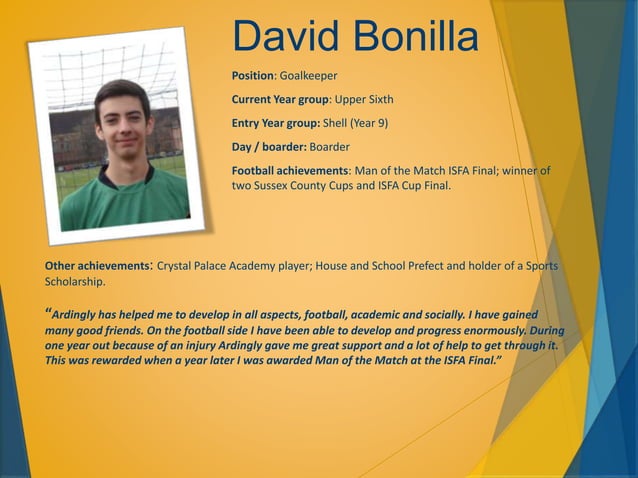 Football player profiles | PPT