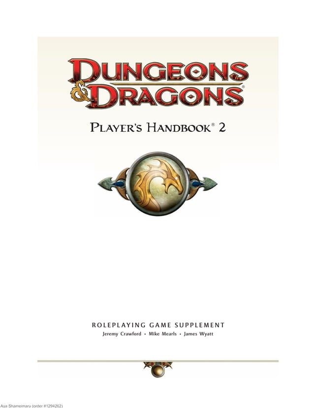 Players Handbook 2 PDF