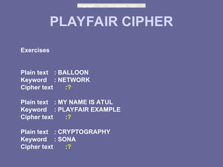Play Fair c cryptography and network security | PPT