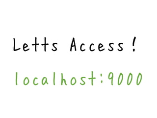 Letts Access！
localhost:9000

 