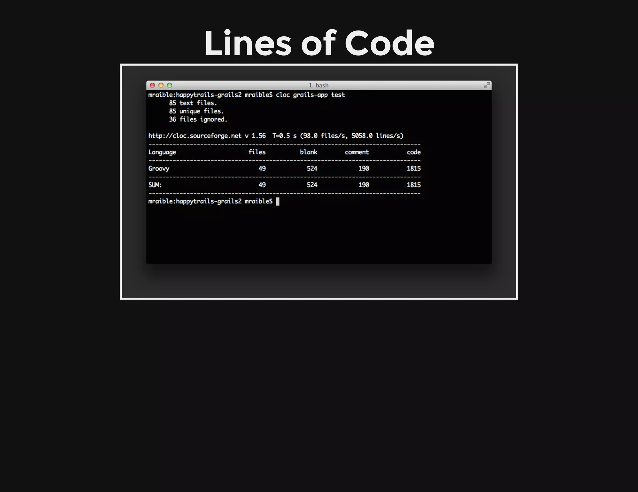 Lines of Code
 