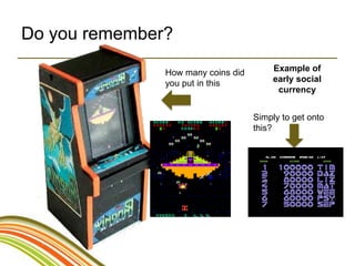 Do you remember?

               How many coins did        Example of
               you put in this           early social
                                          currency


                                    Simply to get onto
                                    this?
 