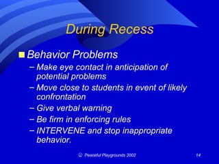 Recess Problem Playground Supervision Training | PPT