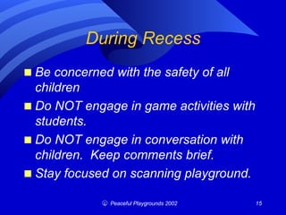 Supervised Recess Playground Supervision Training | PPT