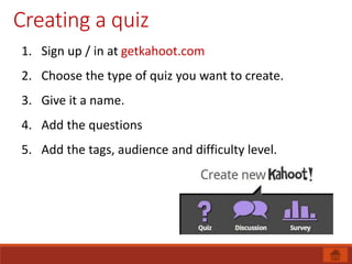 Playing and learning with Kahoot and Socrative | PPTX