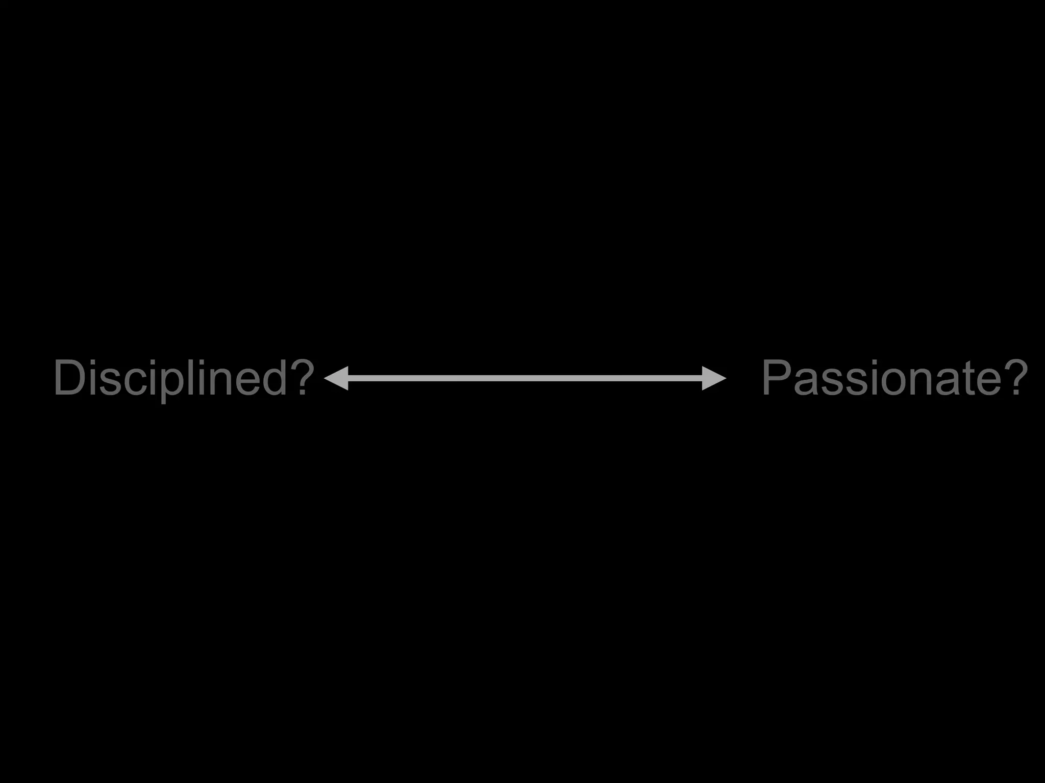 Disciplined?   Passionate?
 