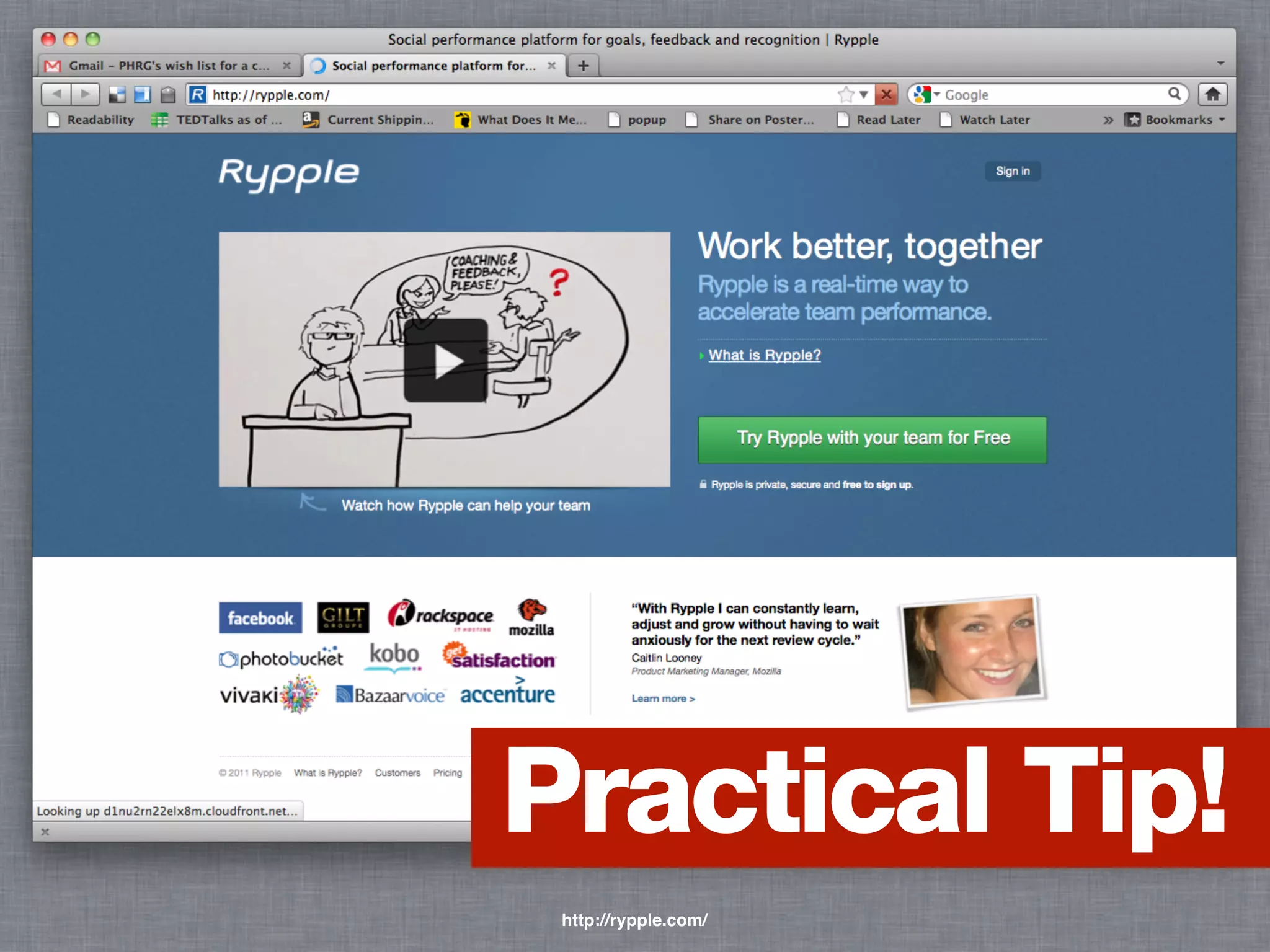 Practical Tip!
 http://rypple.com/
 