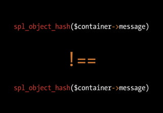 spl_object_hash($container->message)



              !==
spl_object_hash($container->message)
 