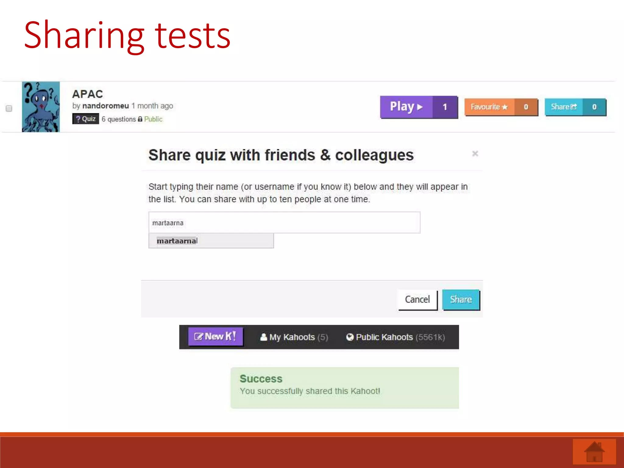 Sharing tests
 