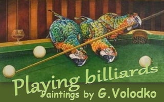 Animals playing billiards...