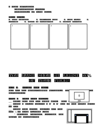 4 very DIFFERENT
compositional layout
thumbnails of your ideas.
Must haves:
1) Your Portrait 2) Suit/Face Card 3) Card Color 4)
Costume 5) Props OR Background 6) Border Pattern
You must show at least 80%
of your face!
DAY 2: Start the Art!
Get out all brainstorming materials: Thumbnails & Photo
References
Step 1: Full Page Sketch
___ Which idea are you going with? Idea # _________
___ Using a ruler create a 8” x 7” box on the paper given
to you
___ Using this space, sketch out the
top ½ of your playing card
* Include: portrait, costume, and
props or background
1 2 3 4
 