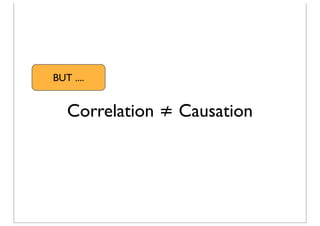 Correlation ≠ Causation
BUT ....
 