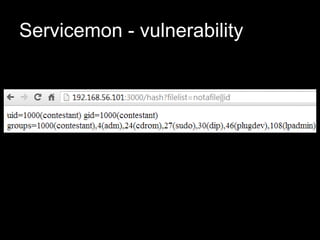 Servicemon - vulnerability
 