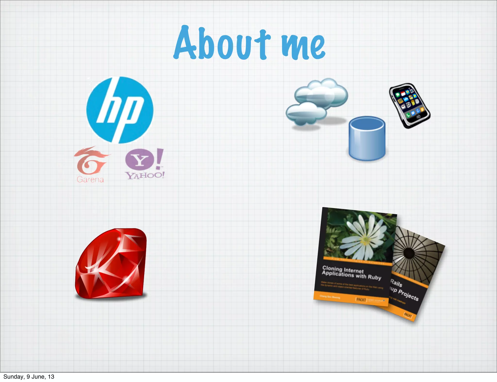 About me
Sunday, 9 June, 13
 