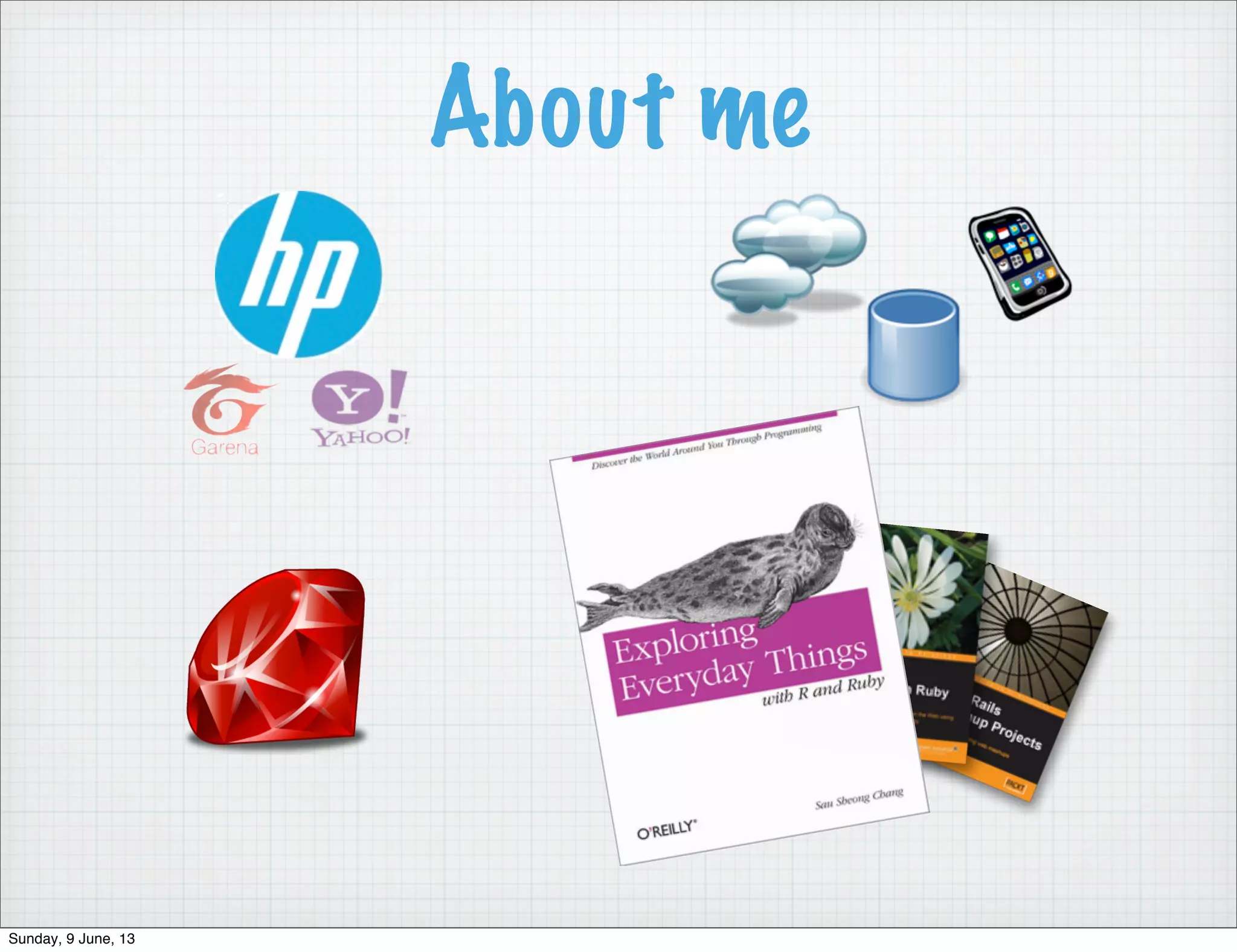 About me
Sunday, 9 June, 13
 