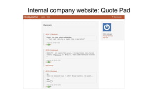 Internal company website: Quote Pad
 