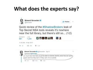 What does the experts say?
 