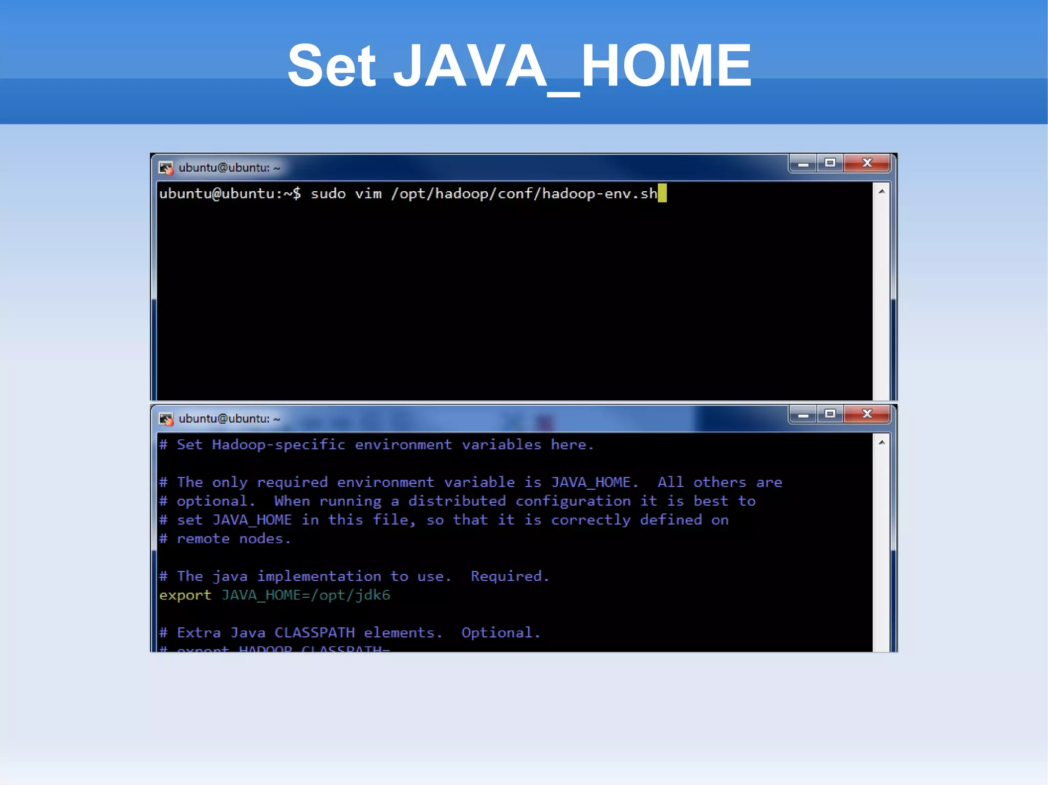 Set JAVA_HOME

 