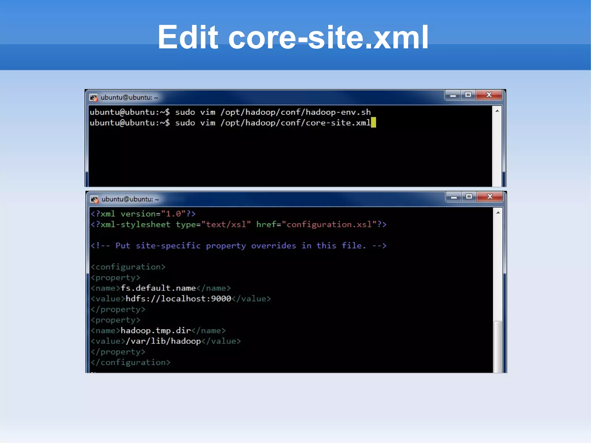 Edit core-site.xml

 